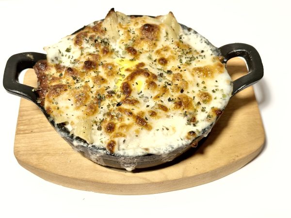 Penne Carbonara gratinado.