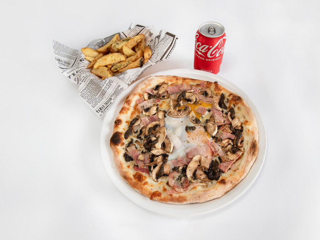 1 - Piadina o Pizza + Patatas + Bebida
